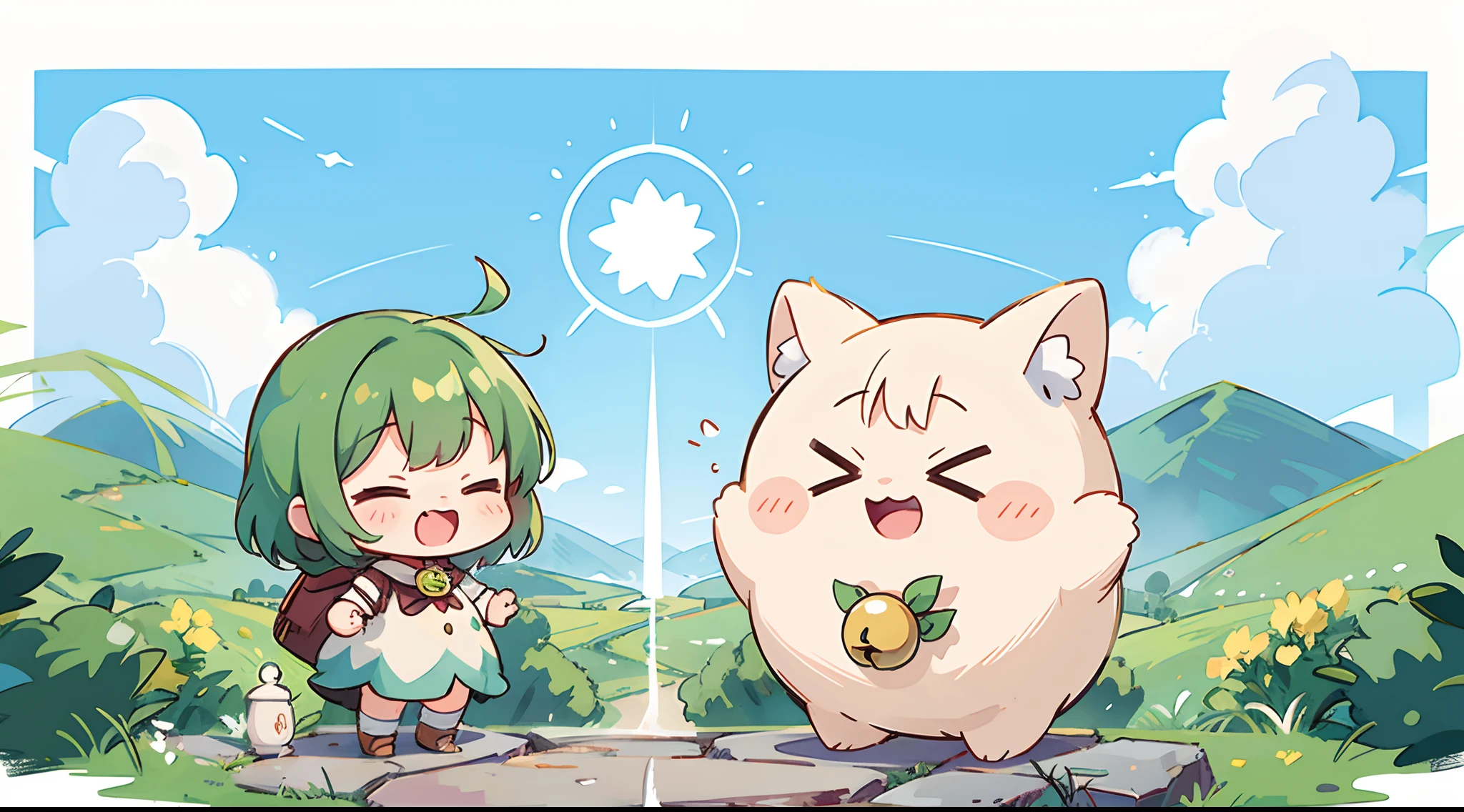 digitalart、Wind Spirit、Yuru Chara Style、Laugh、Wearing a bell