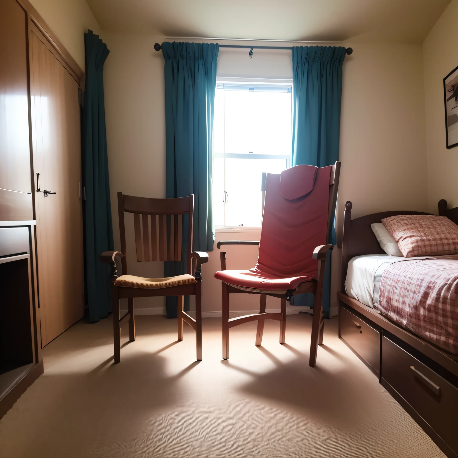 chairs at the foot of the bed with PREPARE