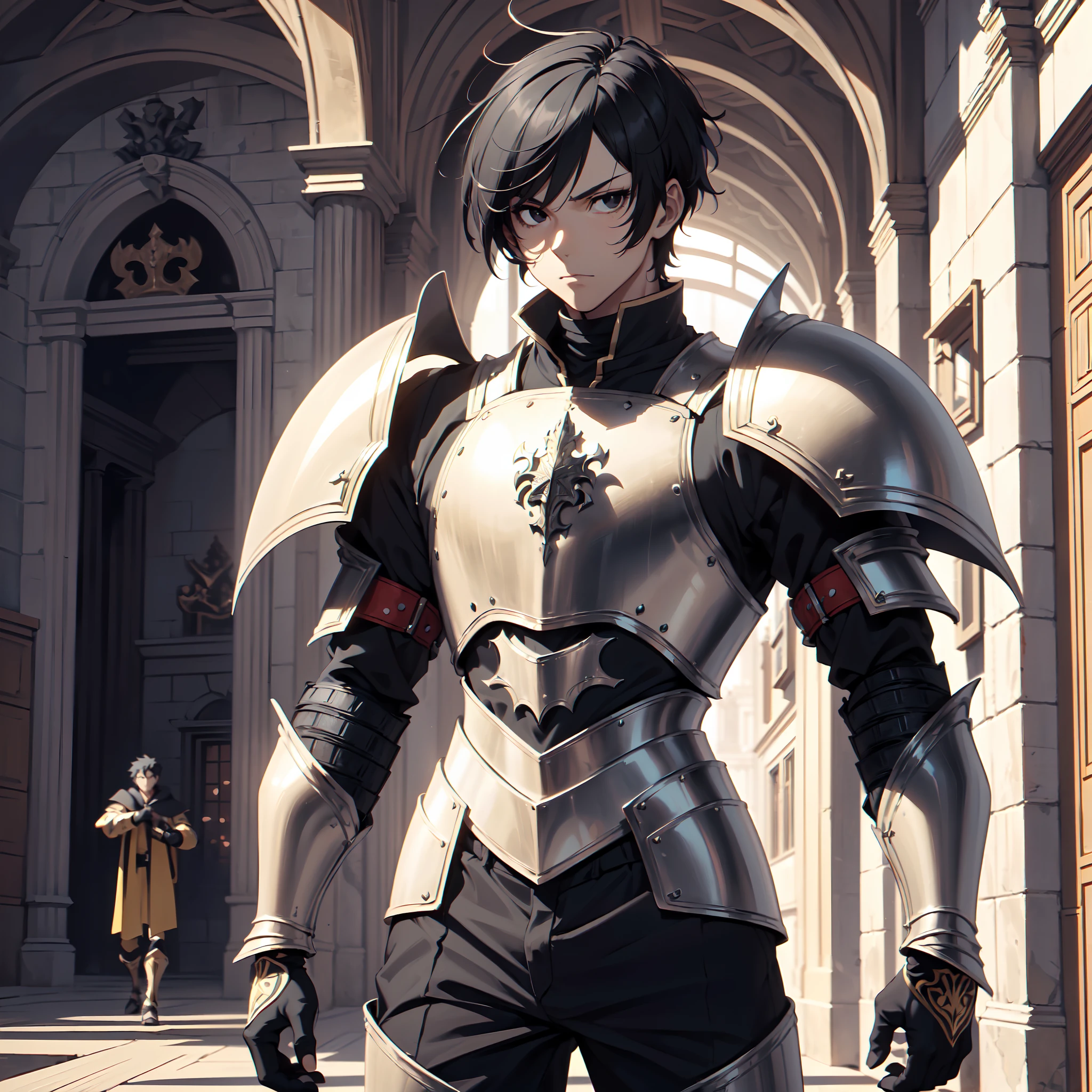 128K Ultra High Definition,
128K Ultra High Quality,
128K Ultra High Resolution,
Best Definition,
Best Quality,
Best Resolution,
Perfectly Detailed,
Perfectly Designed,
Extremely Detailed,
Extremely Designed,
Hyper Detailed,
Hyper Definition,
Hyper Quality,
Hyper Resolution,
Masterpiece,
(((Anime))),
Body Shot,
(((Boy))),
Handsome,
Muscular Body,
(((Black Short Hair))),
(((Black Eyes))),
(((Hyper Detailed & Perfectly Designed Armor Plates))),
(((Hyper Detailed & Perfectly Designed Baron Armor))),
(((Inside Of Medieval Royal Palace Background Scenery))),