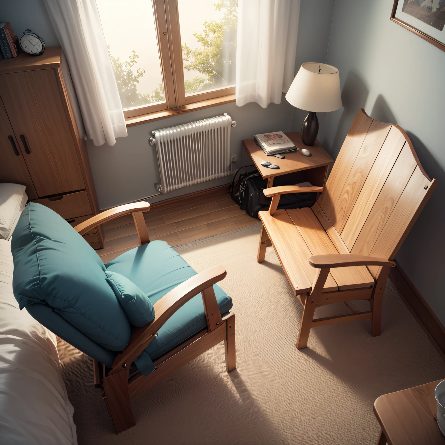 chairs at the foot of the bed with ASSEMBLING THE BACKREST