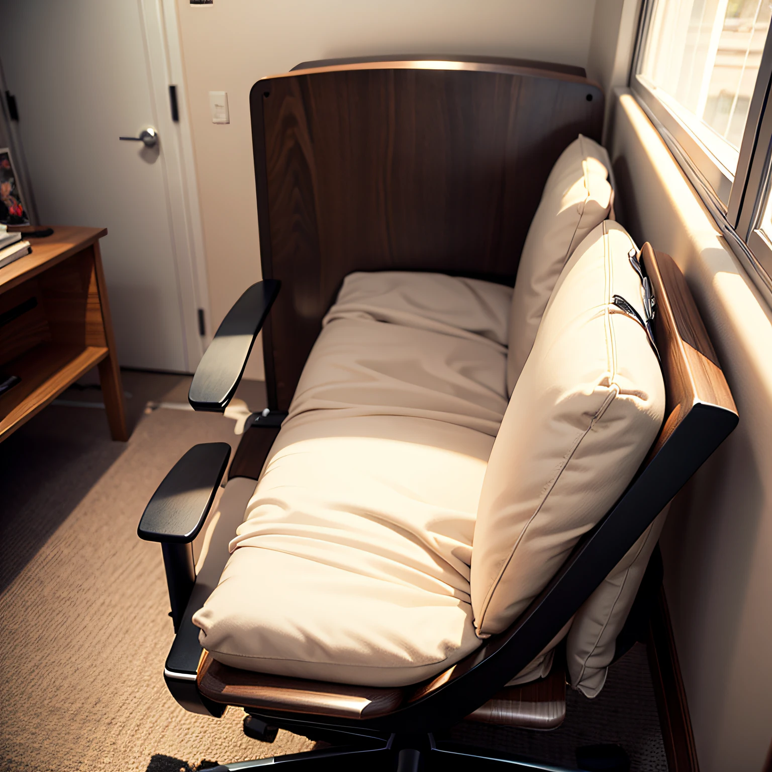 chairs at the foot of the bed with ATTACHING ARMRESTS AND FOOTREST
