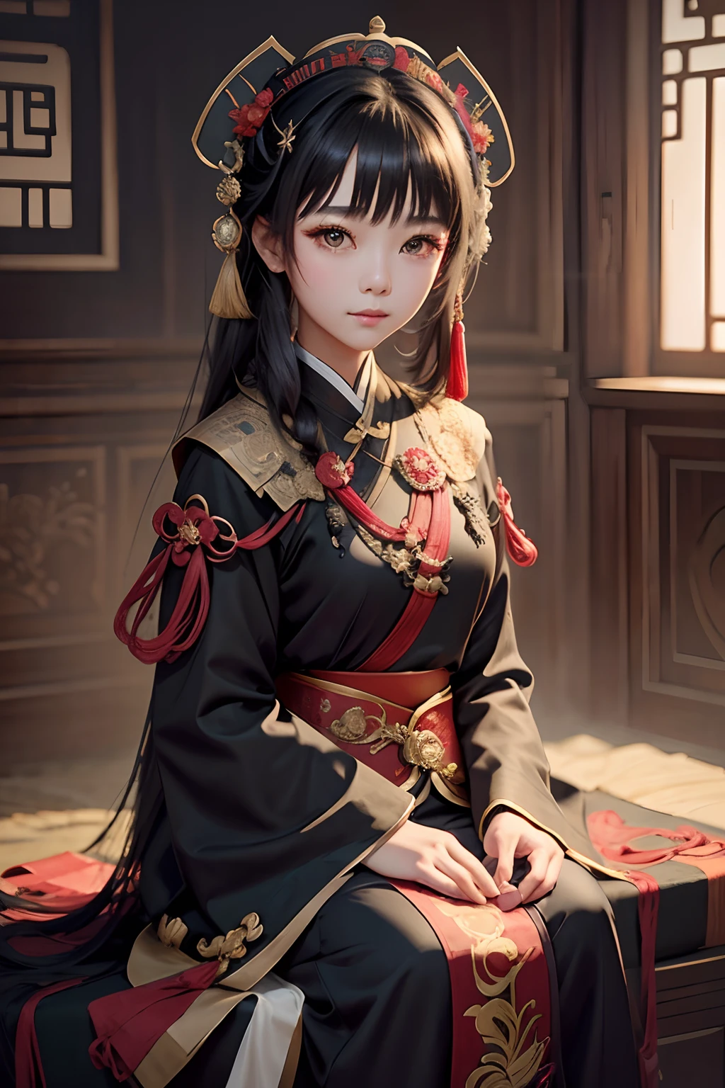 National style,Ancient background,period costume,s girl,black color hair,𝓡𝓸𝓶𝓪𝓷𝓽𝓲𝓬