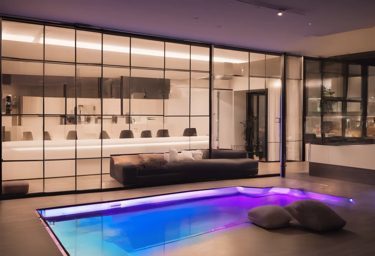 Dance studio , groove galaxy , classy , mirrors present , ultra realistic , neon lights,（tmasterpiece，premier quality，best qualitiy，officlal art，Beauty and aesthetics：1.2），（8K，best qualitiy，tmasterpiece：1.2）