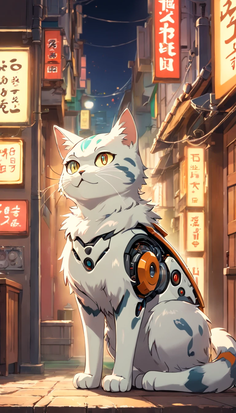 robotic cat, (estilo de brinquedo da caixa cega:1.2), (tiro de corpo inteiro) , 1 Transparente,Behind him is a cute transparent robot cat, Mech transparente, Capacete requintado:1.2, Glasses:1.2, Cyberpunk, brilho sonhador, luminous neon lights, limpo, fundo branco, ( global ilumination, Traching de raias, HDR, unreal render,Reasonable design, alto detalhe, master part, best quality, hiper HD, Cinematic lighting)