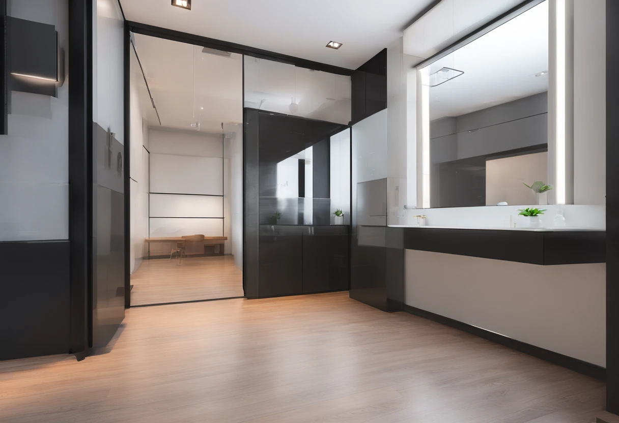 Dance studio , groove galaxy , mirrors present , ultra realistic , empty room , music player present , (tmasterpiece,premier quality,best qualitiy,officlal art,Beauty and aesthetics:1.2),(8K,best qualitiy,tmasterpiece:1.2)