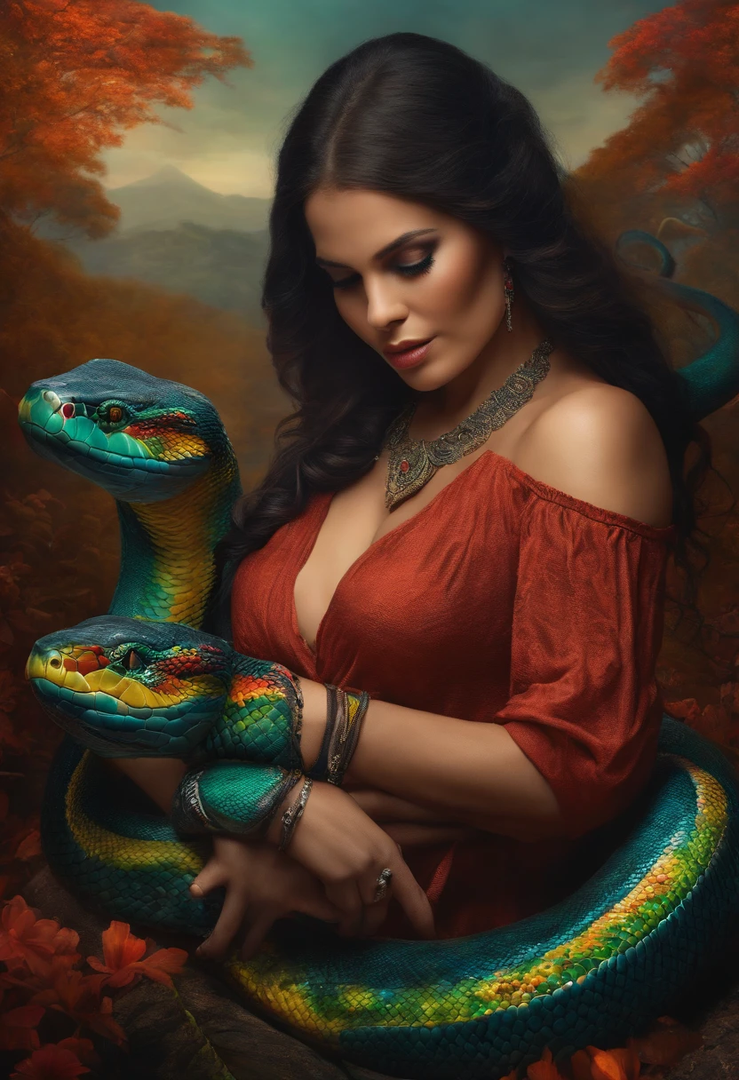 dragon woman big tittys pussy tail scales red nipples tall giant