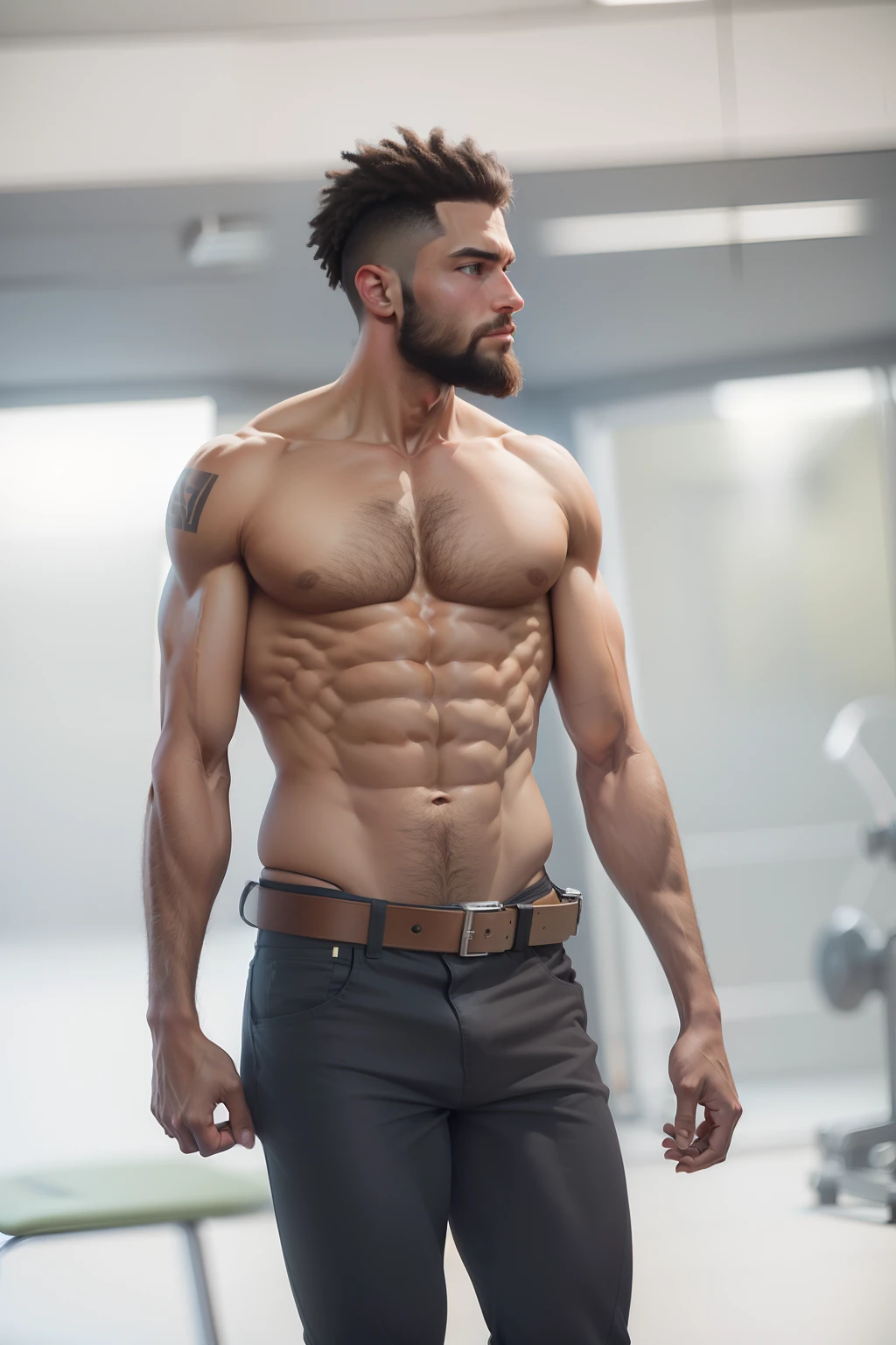 Bodybuilder six pack.realstic.8k regulations.