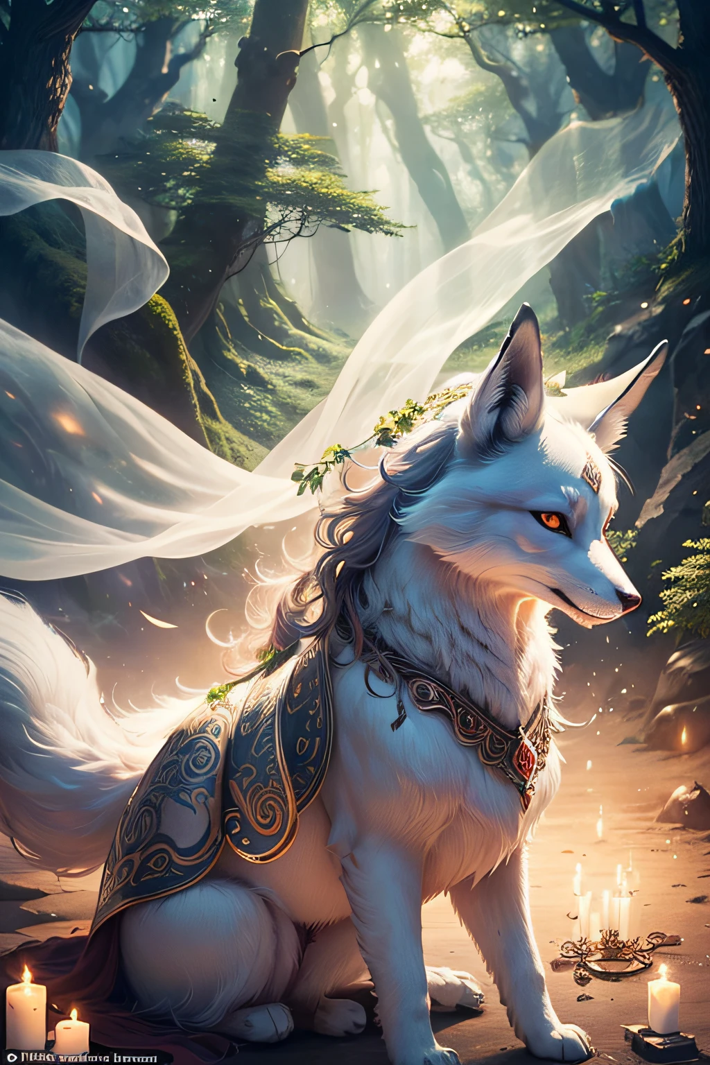 (best quality,4k,8k,highres,masterpiece:1.2),ultra-detailed,(realistic,photorealistic,photo-realistic:1.37),mystical enchanted forest,whimsical fairytale vibes,dreamy ethereal atmosphere,lush green foliage,tall ancient trees,soft sunlight filtering through the leaves,dappled light and shadows,fantasy creatures peeking from behind the trees,sparkling magical dust floating in the air,delicate flowers blossoming on the forest floor,vibrant colors and rich textures,enchanted whispers in the breeze,magical glow emanating from the tree trunks,dense and mysterious mist enveloping the forest,peaceful and serene ambiance,hidden secrets and hidden paths,mesmerizing beauty with every step.
