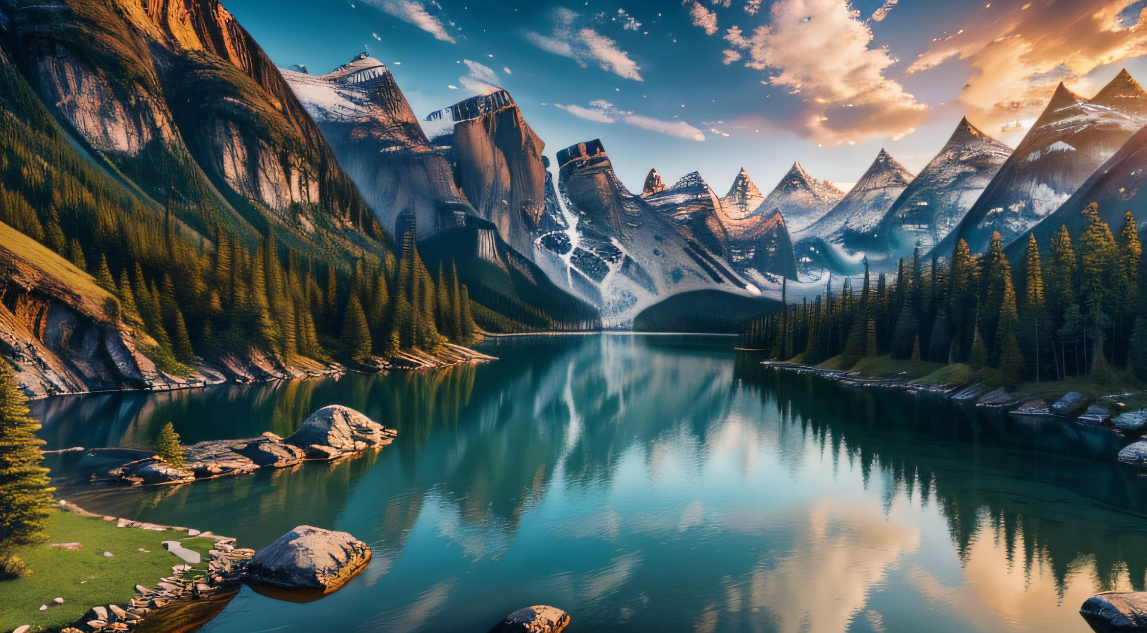 landscape,water,(extremely detailed CG unity 8k wallpaper), most beautiful artwork in the world,professional majestic oil painting,intricate, High Detail, Sharp focus, dramatic, photorealistic painting