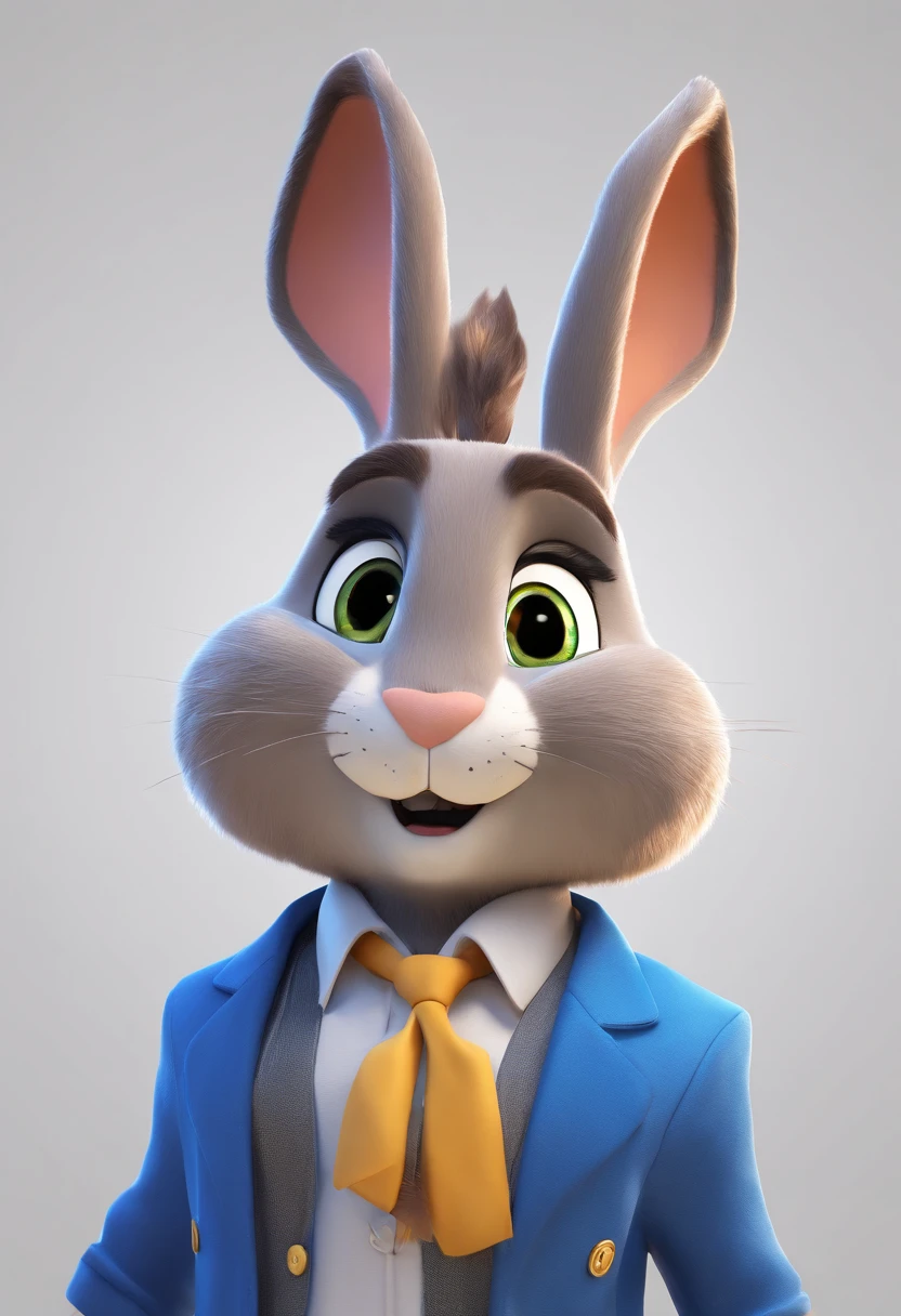 cartoon rabbit wearing a blue hat and blue coat, rabbt_character, cute anthropomorphic bunny, anthropomorphic rabbit, judy hopps, lagus the thieving bunny, in style of disney zootopia, fursona wearing stylish clothes, judy hopps from zootopia, in style of zootopia, bunny suit, rabbit