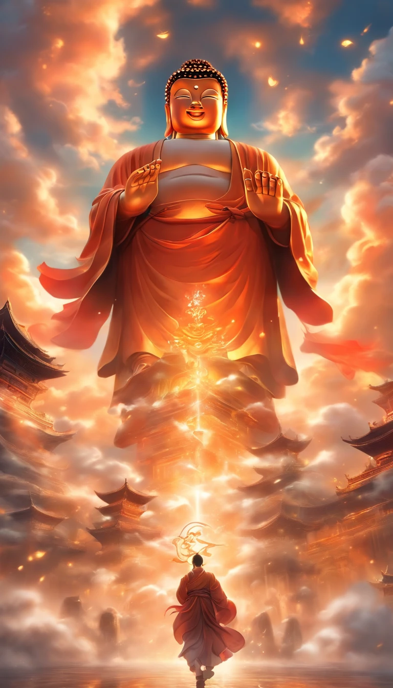 ((masterpiece)),(Best Quality)),china style,In the sky, Clouds form a huge Maitreya Buddha image,Staring at the Earth,Standing Buddha,with light glowing,glow effect,Pilgrims on the road,Hyper-realistic,Ultra photo realism,Real Photo graphics,8K,High Definition,high quality,Works of masters,super-fine,Chinese black and white ink style,(((white colors))),decolorization,Smudge,inky,8K,super-fine,high quality,(((OC Renderer)))