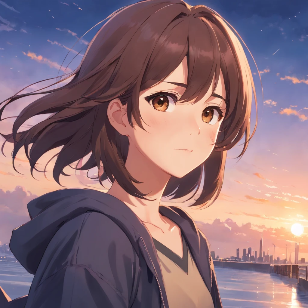 Masterpiece, Best Quality, hairlong, brown eyes, large eyelashes, black clothes