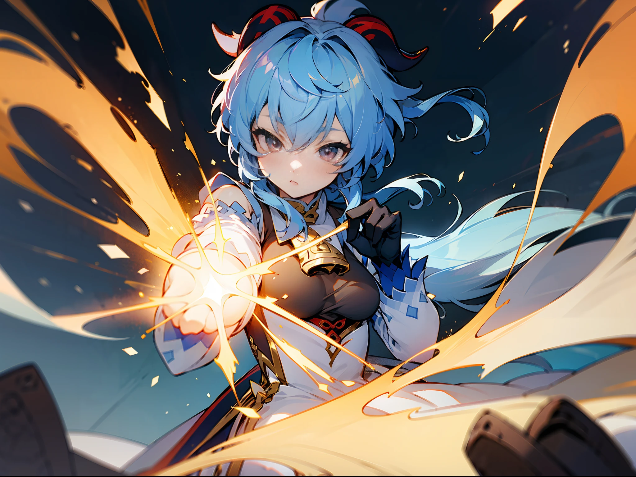 Genshin Impact, Ganyu, Jack-o-pose, beautiful and highly detailed