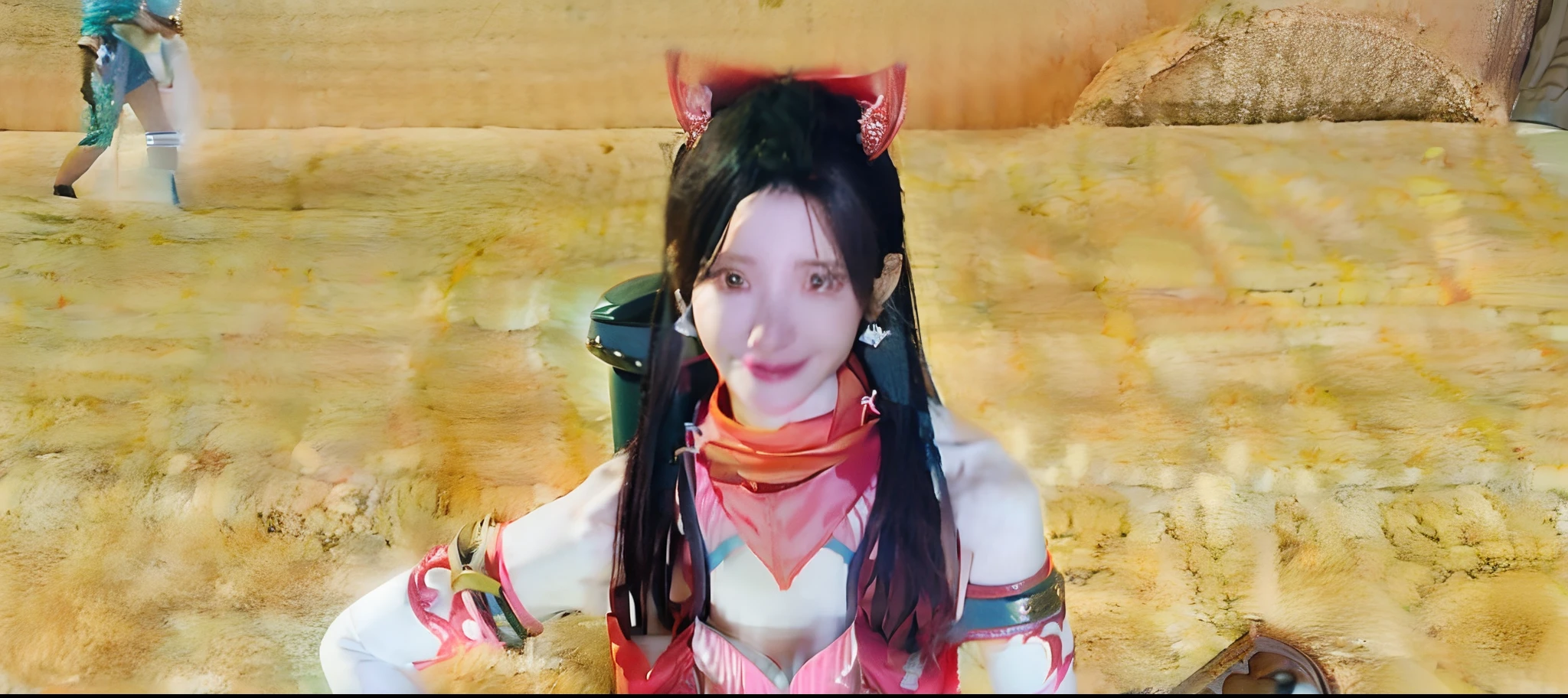 there is a woman in a red outfit holding a baseball bat, final fantasy 14 style, full body xianxia, zhongli from genshin impact, portrait of tifa lockhart, tifa, inspired by Pu Hua, keqing from genshin impact, female character, aesthetic!!!!!! female genie, inspired by Sim Sa-jeong, tifa lockheart