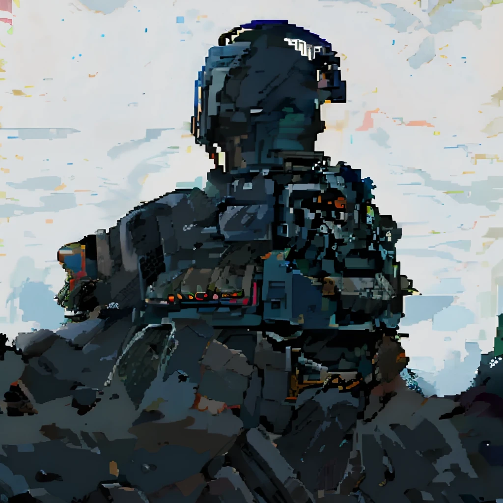 A tactical fully armored terrorist, faceless ski mask, goggle, focus on face, russian gear