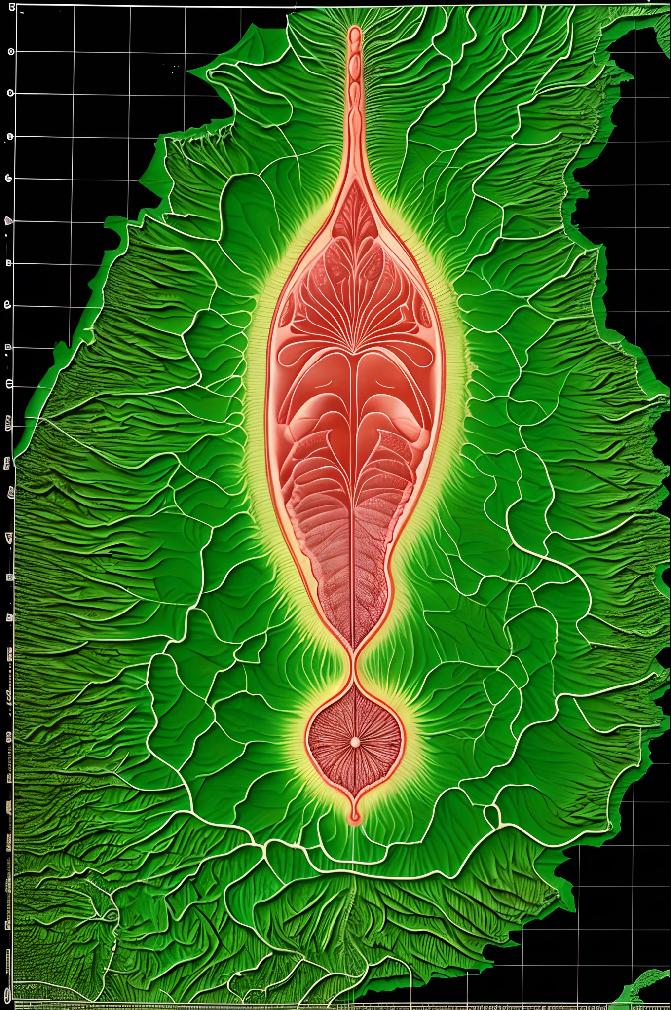 Topographic map of the shape of female sexual organs，