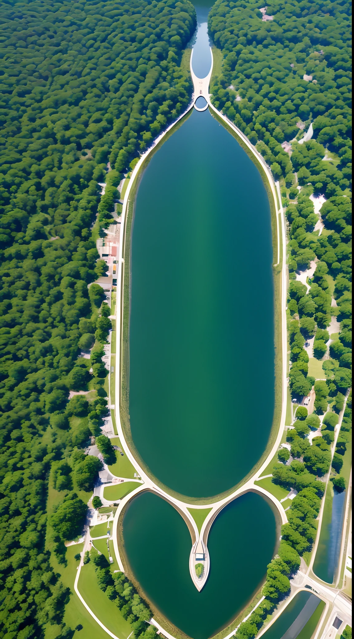 Extremely high image quality,very high res,Bird's eye view,Cross-point perspective,lakes,The shape resembles the female ,