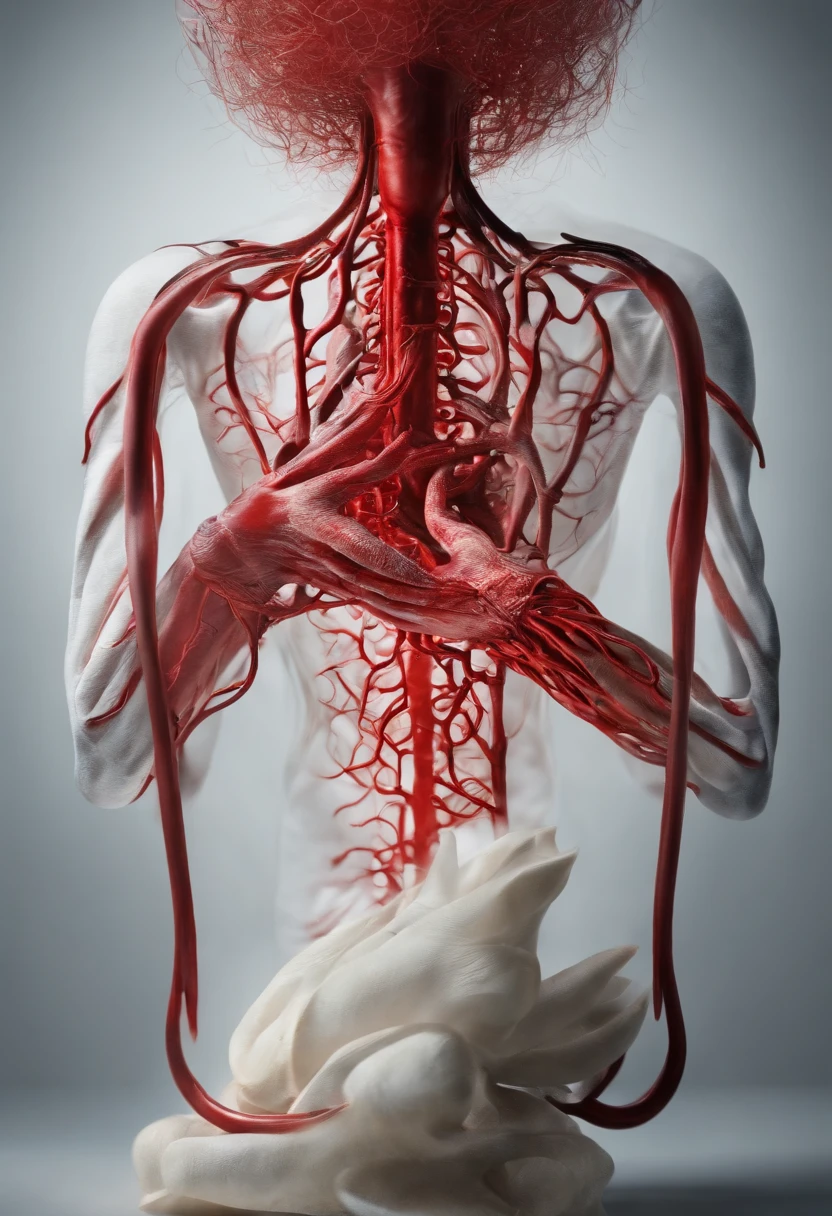 Various blood vessels in the human body，Hold the medicine bottle in both hands