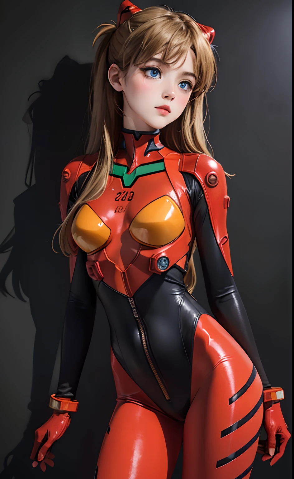 Masterpiece,8k,3D,((Full body)),(Realistic),Photography,Top Quality,Official Art,(((Female NSFW1.1))) 25years old,Tall and small face,,(Perfect proportions:1.1),(1.2 from bottom),Dynamic angle,((Souryuaska langley,Souryuaska langley plug suit 02:1.5),((Blue eyes, Beautiful face, Beautiful eyes)), pretty face, wet eyes, face, detail face, detail lips, detail eyes, (thin sharp pale eyebrows, long eyelashes), double eyelids, realistic skin texture,seductive smile, gentle expression, fleeting expression, thin and muscular, (high leg swimsuit: 1.1), see-through: 1.1, (black latex long knee high boots, pin heels),( rubber suit with strong metallic luster and smooth surface), (sexy tight metallic shiny latex suit),bodysuit that shines like a mirror,,( shiny black tight latex on the inside of the arms), (black connection under the chest in a precise circle: 1.5), black connection of the shoulders of the exact circle: , two simple black wide latex from the thigh to the buttocks, ( Red tight latex gloves)),from below,(sleek body line))), (pale thin eyebrows), loneliness, blush, shy, to8 contrast style, (glossy), delicate clothing wrinkles, beautiful light brown hair,twin tails, (dynamic sea background:1.1, strong sunlight:1.1,naval aircraft carrier background,), sunlight,DSLR, Fujifilm XT3, Sharp focus: 1.2, maximum clarity and sharpness, accurate simulation of the interaction of light and matter,