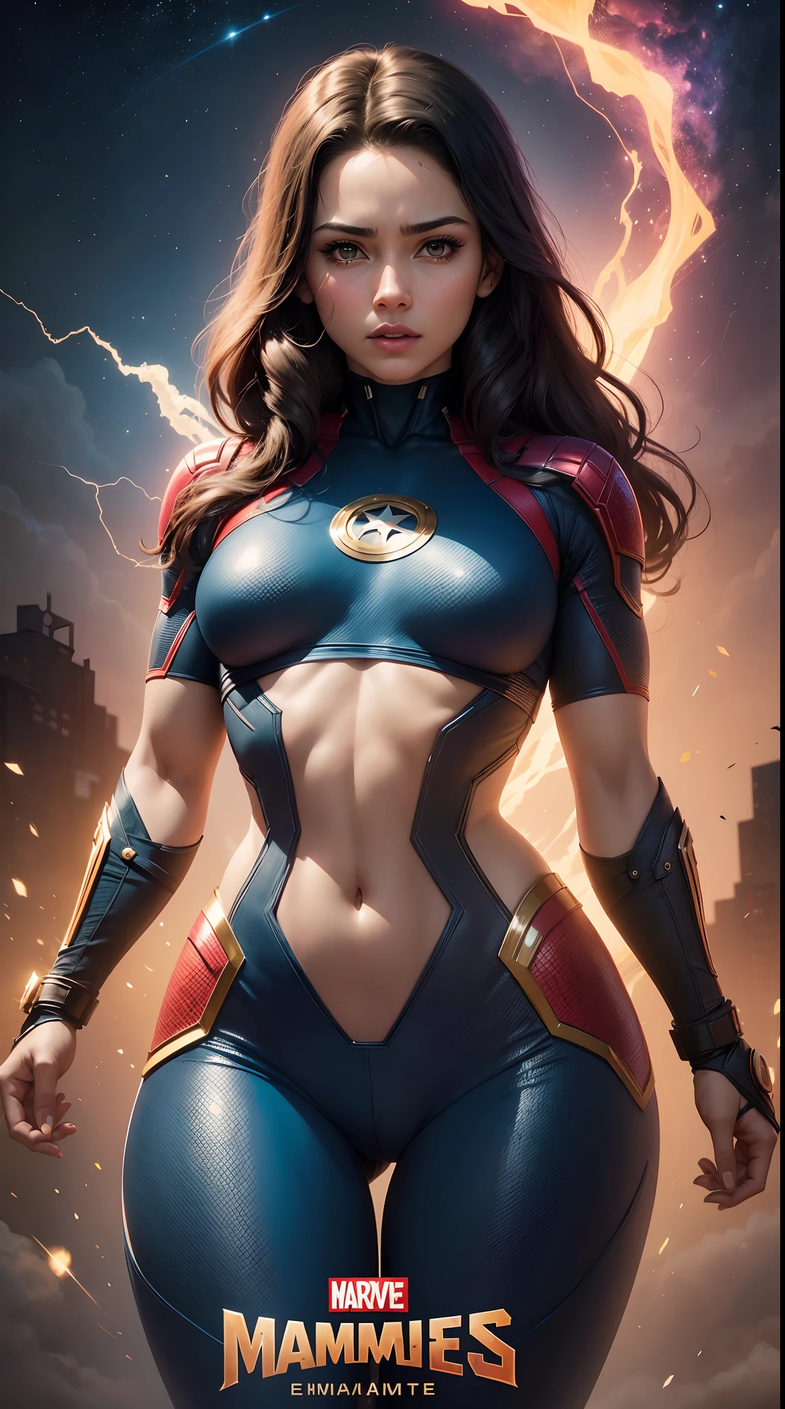 Um Poster de um Filme da Marvel Comics, Extremamente bonito, um filme sobre a Mulher Maravilha, sexy, corpo inteiro, data de estreia, cartaz, bunda grande, fitness