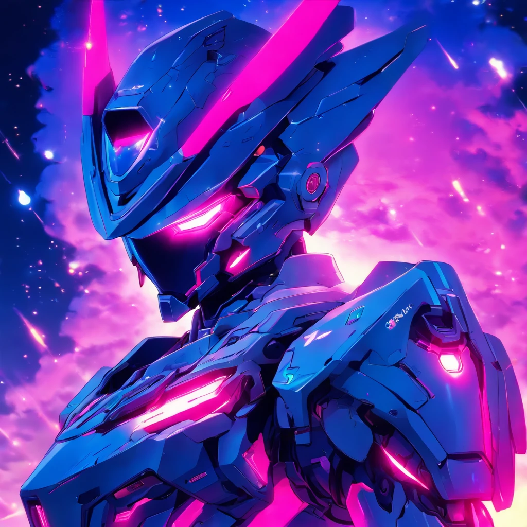 (8k,best quality, masterpiece:1.2),physically-based rendering,tyndall effect,surface reflection,metallic luster,looking at viewer,Close-Up, (Mecha:1.1),full body,solo,glowing,armor,large wings,planet,fire,Universe,scientific discoveries,pastel colors,scifi,space,moon, kawaiitech,pastel colors,kawaii,cute colors,scifi,