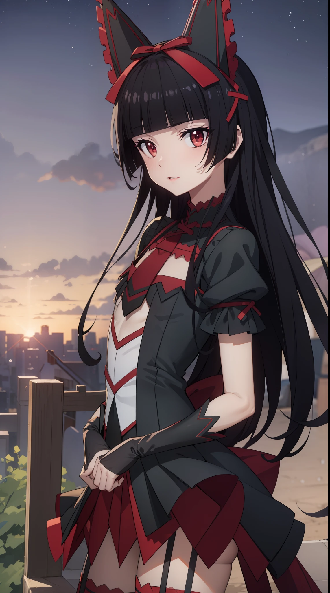 Rory Mercury, Rory Mercury, Black hair, blunt bangs, hime cut, hair ornament, black lipstick, very long hair, Pretty face, makeup, (small chest:1.2), (red eyes:1.5), BREAK Готическое нижнее белье, perfect body (small breasts:1.3) Hornny, Sexy, BREAK в полный рост, red shoes, BREAK Черные чулки, Черные перчатки BREAK, черные Hips, garter straps, gloves, gotik, Hair Bow, Detailed Gothic Fashion, puffy short sleeves, puffy sleeves, short sleeves, Hips, BREAK, teyvat, Court of Fontaine, Fontaine, BREAK смотрит на зрителя, BREAK (masterpiece:1.2), best quality, high resolution, Ultra HDR, Unity 8K wallpaper, (illustration:0.8), (beautiful detailed eyes:1.6), extremely detailed face, perfect lighting, Extremely detailed computer graphics, (perfect hands, Perfect Wrist, two arms, five fingers on the hand, red manicure, detailed fingers, perfect anatomy),