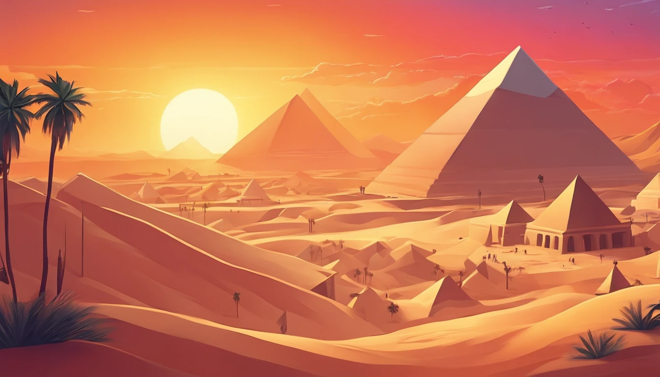 Egypt,Pyramids,Evening glow,sandstorm