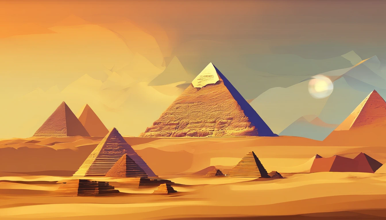 Egypt,Pyramids,Evening glow,sandstorm