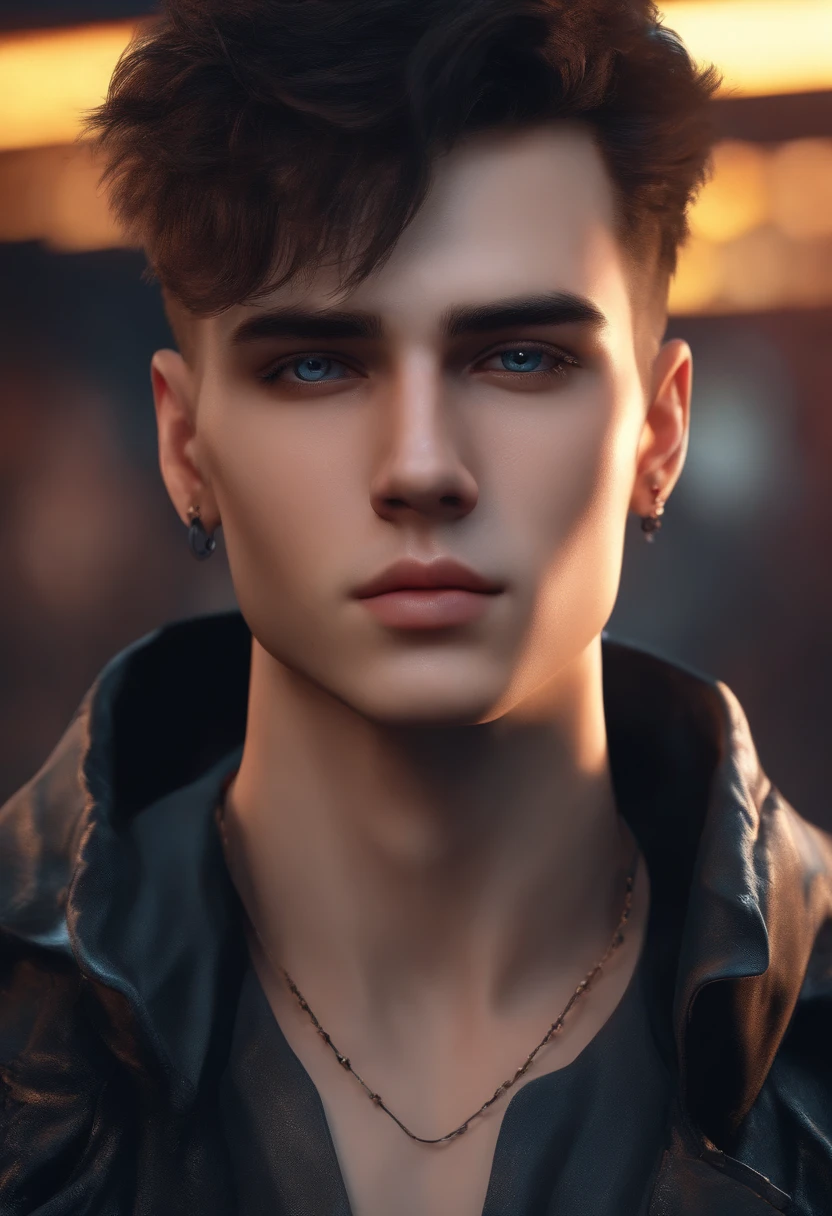 Change background cyberpunk handsome boy, realistic face, 8k, ultra realistic,
