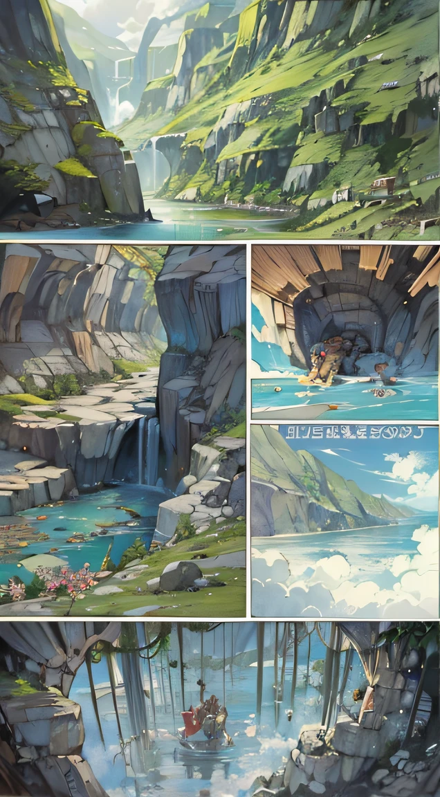 Storyboard,A sound of organs,There really was a downward secret passage。The skewers pass through secret passages,Came to a big cave again,It's as big as a football field,There are meadows,There are flowers,There is also an underground river,When I look up, I can see the blue sky,I don't know where it will fly up from here。
It's so beautiful here!It's like a paradise,Old devil, you are quite good at finding places!