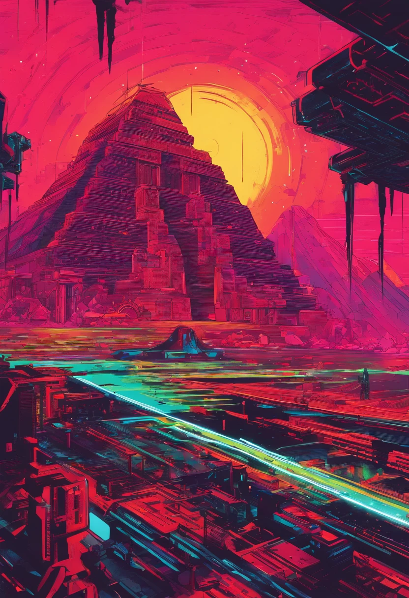 Steel, ninja, black and red, white and red, ancient Aztec ruins, underground, best quality, masterpiece