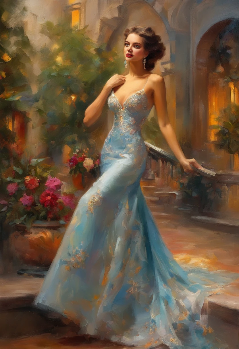 (best quality,ultra-detailed,rich colors,high-res,portrait,stylish illustration,golden lighting,lively atmosphere,exquisite details,polished style,masterpiece:1.2,extravagant,beautiful jewelry,dazzling diamonds,vibrant embroidery,gorgeous design,luxurious fabric,elegant dress,delicate makeup,confident pose,intense gaze,stunning background,gorgeous architecture,artistic flair, mesmerizing ambiance,delicate ornamentation,elegant refinement,striking contrast,fashion-forward,exclusive luxury,Rockefeller Center,cultural fusion,Mexican heritage,vibrant culture,Latin American influence)