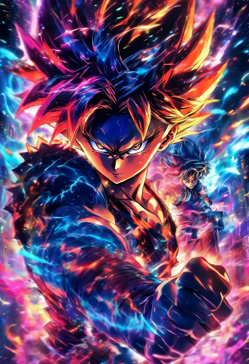 "Crie um novo estilo de arte para um anime shounen, o estilo de arte precisa ser estilizado e bonito, Make it look like a moderated animemais and don't put too many effects and strong colors."