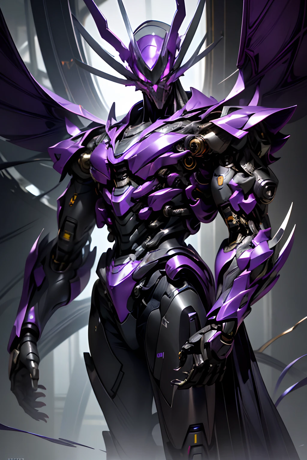 Insect humans、Purple Scorpion Man、Cybernetic mutants、Villain Phantom、Platinum Metallic Body、Super slender body、Upper body view、Tall male、Big claws、