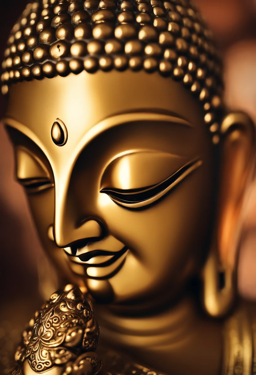 A super close up of Siddhartha Buddha's face, Buddha face with perfect proportions, hyper realistic, detailed brass Texture, hyper detailed, masterpiece, photorealistic,8k.