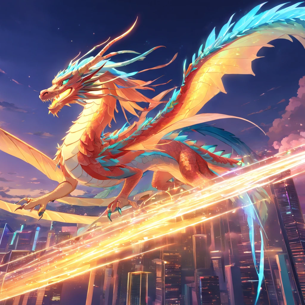 chinesedragon, (Full body shot) , 1 Transparent Chinese dragonfly in the cloud, Transparent mech, dreamy glow, luminous neon lights, Clean, White background, ( Global illumination, Ray traching, hdr, unreal render,reasonable design, high detal, Masterpiece, Best quality, hyper HD, Cinematic lighting)