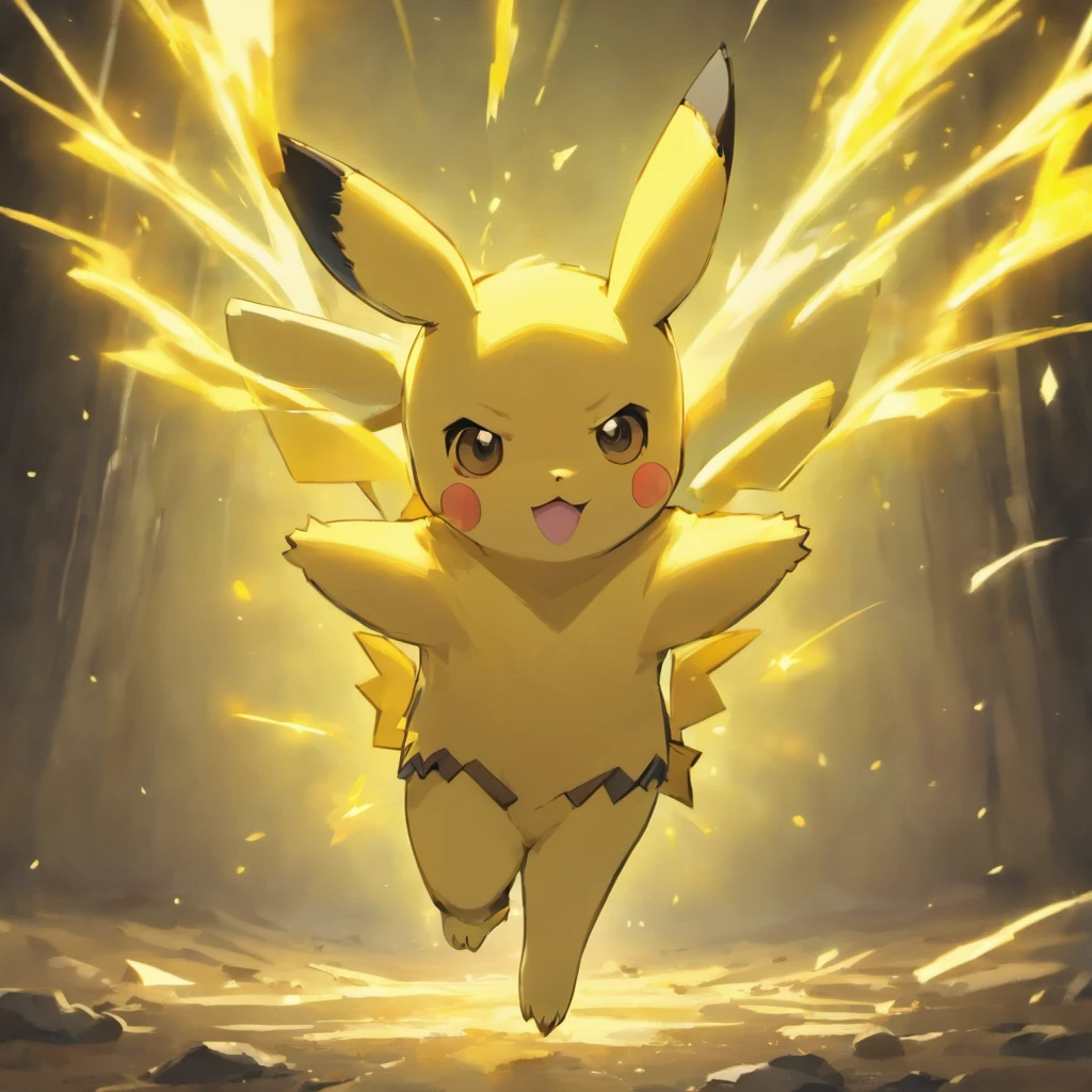 Pikachu，Cute jumps，Current surroundings，Body Stretching，Lightens the skin，top-quality，8K