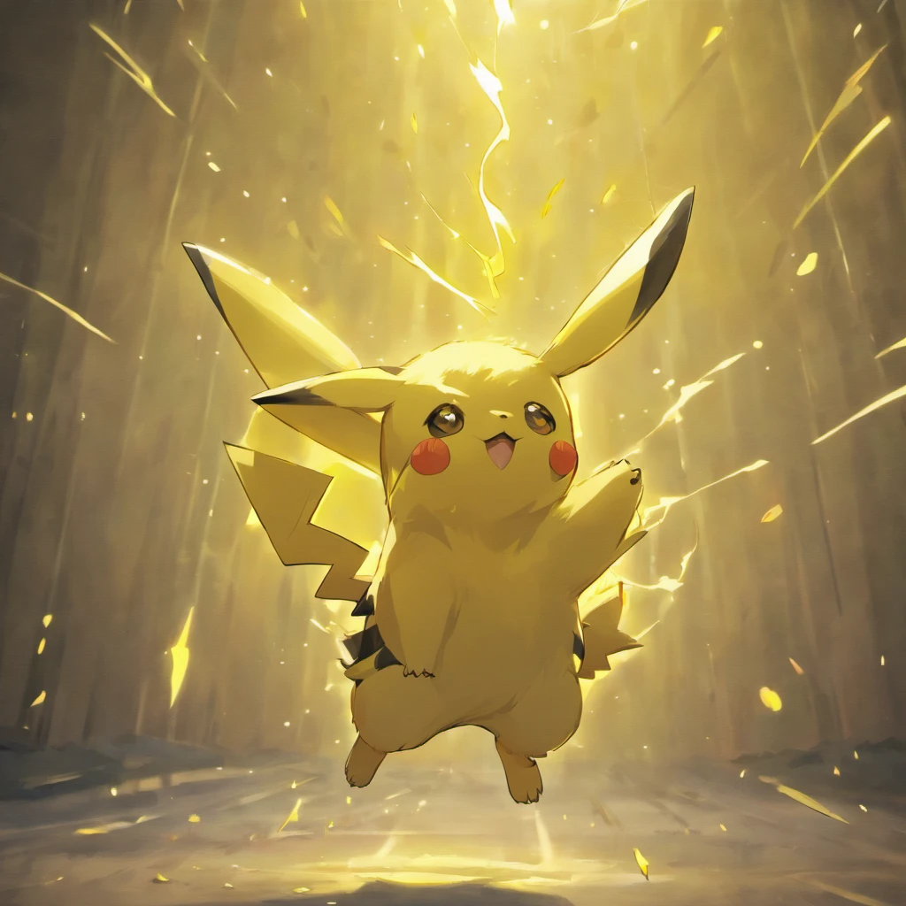 Pikachu，Cute jumps，Current surroundings，Body Stretching，Lightens the skin，top-quality，8K