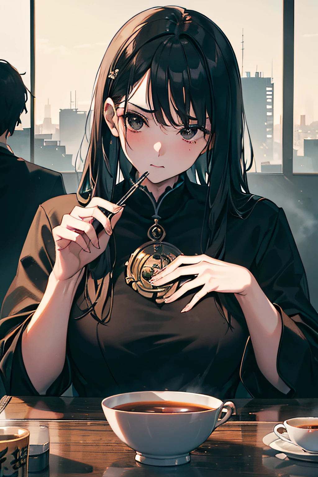 ((((Dramatic))), (((grittiness))), (((Formidable))) Film posters are centered around young writers。。。。。。。。。。。。。(tmasterpiece:1.2),best qualtiy,(tmasterpiece:1.2),best qualtiy,realisticlying,tearoom,tea ceremony,black hair and black eyes,tee,tee,self-assured,ellegance,shush