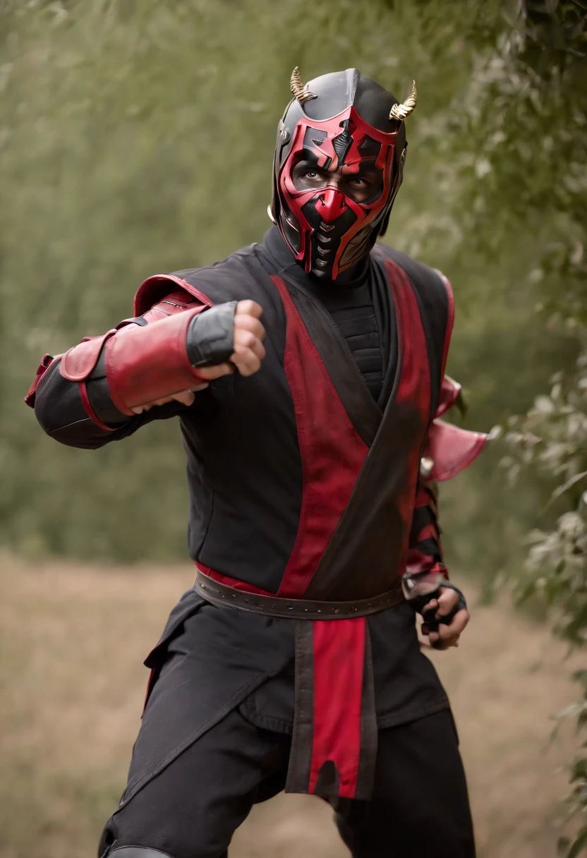 Darth Maul 飾演 Mortal Combat Character, Dressed in mortal combat uniforms, (Mortal combat suit:2), (Full body image 2)