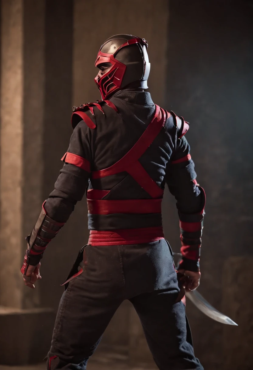 Darth Maul 飾演 Mortal Combat Character, Dressed in mortal combat uniforms, (Mortal combat suit:2), (Full body image 2)