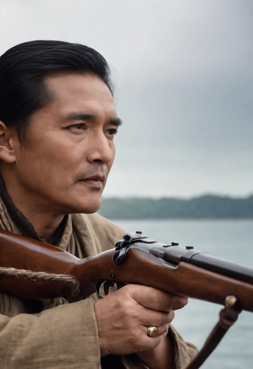 Chow Yun Fat,Wrap up your bandana,Comb a lot of small braids,Heavy makeup,Stand at the bow of the pirate ship,With Mauser rifles,Funny expressions,dark stormy clouds