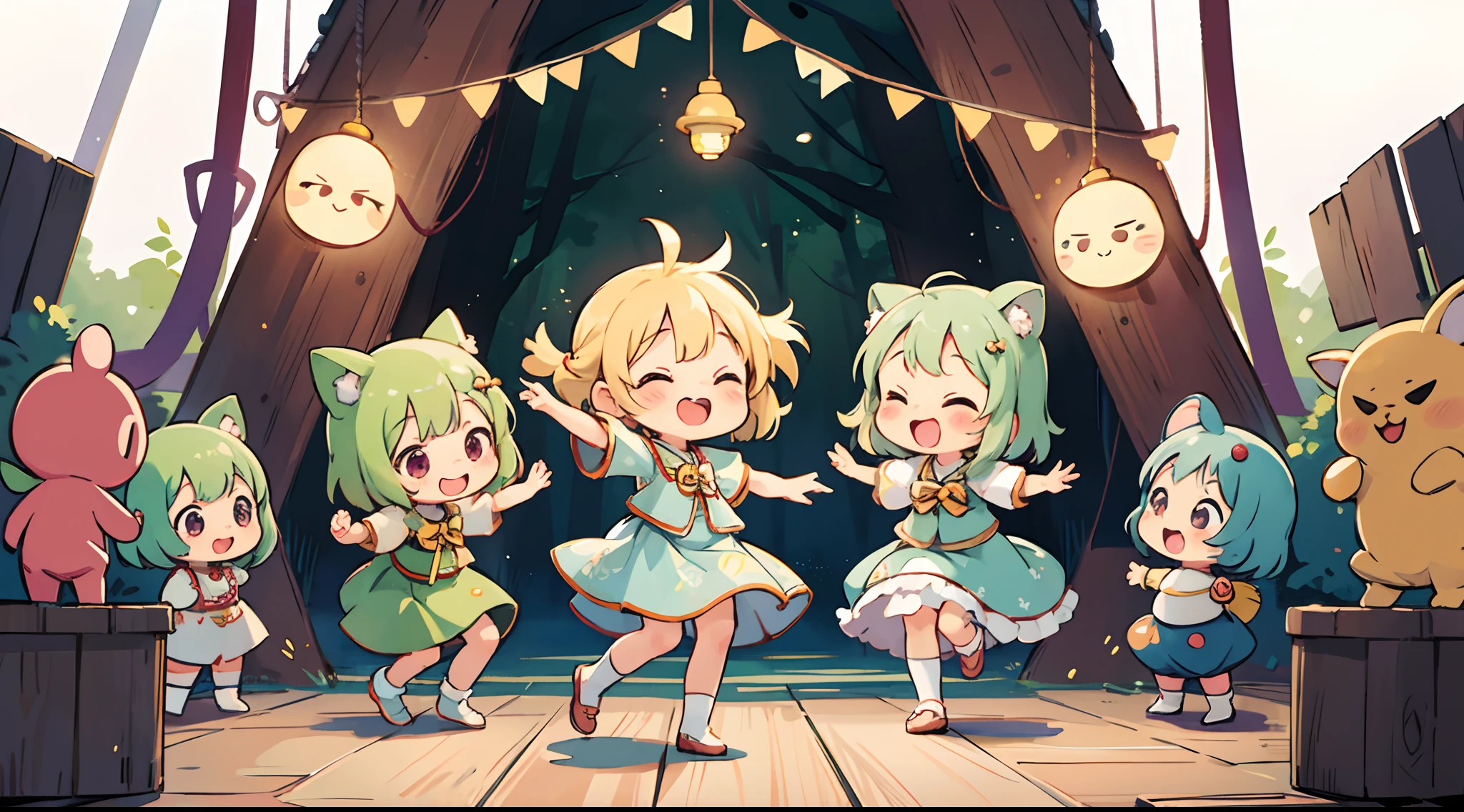 digitalart、Dance of the Spirits、Yuru Chara Style、Laugh、Wearing a bell