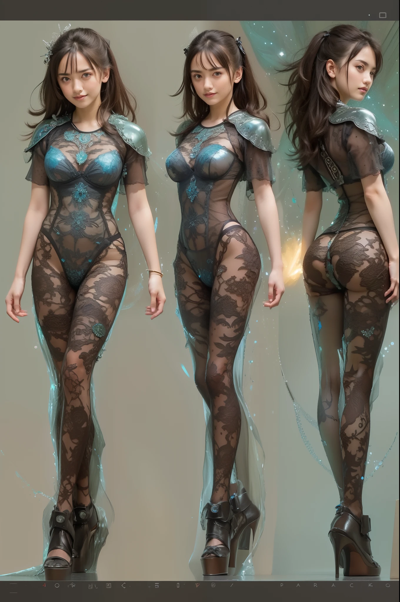 (Detailed iridescent bodysuit with beautiful fractal or marble design:1.5), (Beautiful and d delicate ruby, topaz, emerald and sapphire jewelry:1.6), Complex and colorful biomechanical bodysuit, Zentangle, mandalas, Entangled, Vulgarity, beutiful breast, (Open legs:1.4), obscenity, (Lewd smile:1.2), coarse, Obscene, mean, (raunchy:1.2), (Immoral:1.2), Lachish, (small breasts with beautiful raised areolas:1.5), (Cameltoe), (Expression of ecstasy:1.2), Photorealistic, Official art, Unity 8k wallpapr, 8K Portrait, Best Quality, Very high resolution, (Incredibly beautiful nature background:1.6), One girl, One beautiful age italian girl, (18 years old:1.3), (Sexy and glamorous:1.1), (A coquettish expression:1.6), (seductively smiling:1.2), (Full body), (erotic posing:1.5), (Magic Attack Pose:1.6),(magical effects like sparkles or energy:1.6), (Electric shock from hands:1.6), Beautiful seductive face, Portrait, (Thick eyebrows:1.2), (Big purple eyes:1.2), Beautiful eyes with fine symmetry, (Ultra detailed eyes:1.4), (High resolution eyes:1.1), Intimate face, (ultra detailed skin texture:1.4), White skin, pale skin, Perfect Anatomy, Thin, (Beautiful toned body:1.1), Hair Bow, (Moist skin:1.1), full of sweat, No makeup, dark circles, Good anatomy, Focus Face, good-looking, (Emilia Clark:0.6) (Emma watson:0.3),(Jennifer Connelly:0.4), (sensual face:1.5), Elegant face, Nice, Dolce, Cyberpunk Sci-Fi, (Gauntlets with intricate and beautiful designs:1.2), Blurred background, Blurred foreground, depth of fields, (Motion Blur:1.1), (Small breasts:1.2), Sheer breast, (beautiful boob:1.2), (NSFW:1.2), large hips, drivel, Juice stain, grabbing on breasts, (Slim and toned body:1.5), (Low-cut punk medieval armor:1.2), (Bright chrome gold lingerie with sharp reflections:1.2) (Pedras preciosas:1.2), full of sweat, Wetty