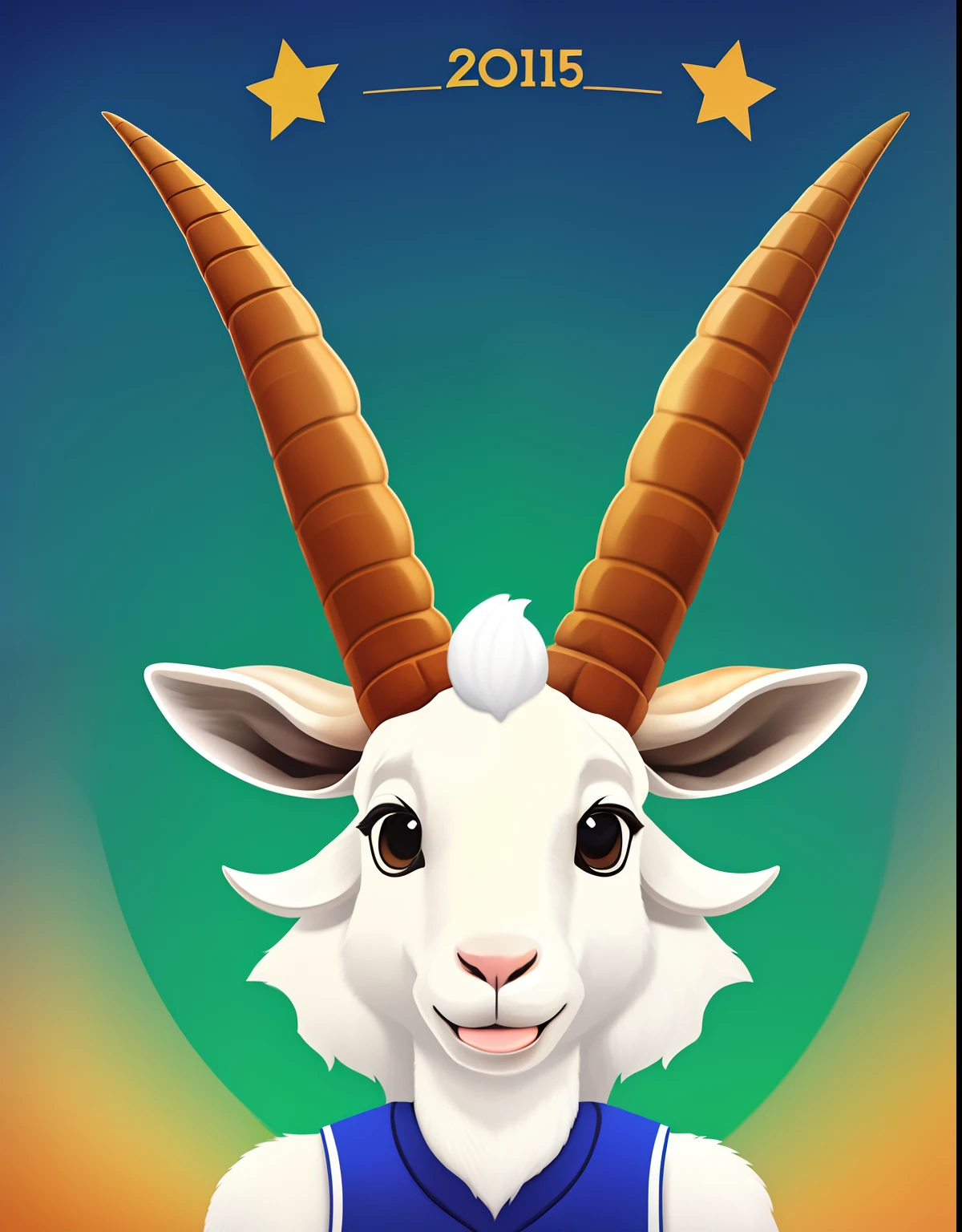 There is a goat with a basketball uniform and a basketball, com chifres, cauda longa com chifres, Goat horns on the head, "Retrato de um animal de desenho animado, chifres de cabra, grande cauda com chifres, orelhas longas e pontudas, two large horns on the head, com chifres pretos em vez de orelhas, Mascot illustration, horns on head, horned