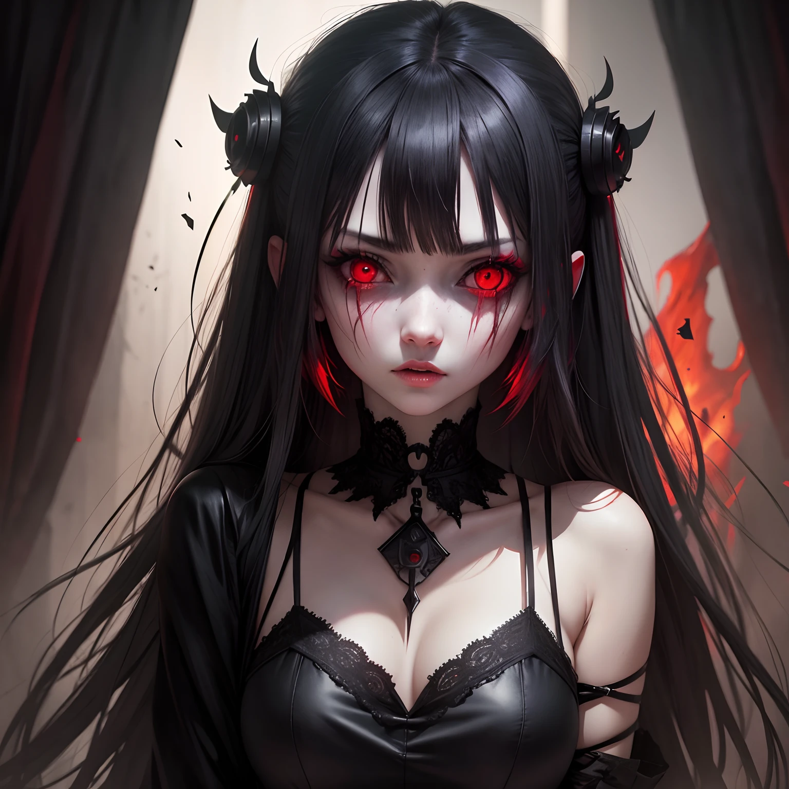 A To Much Horror Girl pic with red eyes