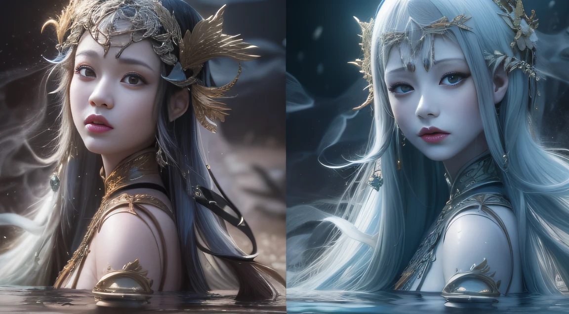 （（Storyboard:1.8, Hyper-realistic_layout））Water Goddess（best qualtiy，8K,Masterpiece）When the goddess of water debuted，Only heard, unseen。 That whistle echoed for a long time，It's like a prelude to impending death。 The image of the great evil man penetrates into the hearts of the people in advance，Become everyone's nightmare。 Wait until the goddess of water appears，Wearing leather，Plus a baseball bat covered with wire，Full of oppression，The water goddess also carefully hides her goodwill。 Because goodwill can become a weakness for survival，Hiding goodness is the way to survive in troubled times。 Zombies are not scary，Humans are terrible。The goddess of water succeeded，Both are for their own protection，It is also to protect companions。 good vs evil，Two sides of the seemingly opposite，But in the goddess of water, There are two sides to the same body。 Face the enemy，The goddess of water is cruel，No mercy。 Face people who want to protect，The water goddess is also very gentle and loving。（Water goddess soldier head）Tattooed with，Smoke billowed out，thin fog，Moonsnow，Flowing black hair，Flowing black hair，Flowing black hair，Flowing black hair，Flowing black hair，Flowing black hair，Flowing black hair，Flowing black hair，Flowing black hair，Flowing black hair，