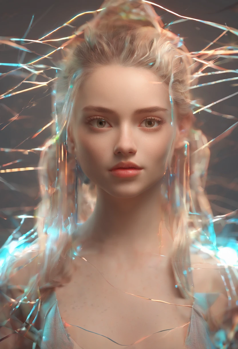 girl, jpeg artifacts, distorted photo, glitches