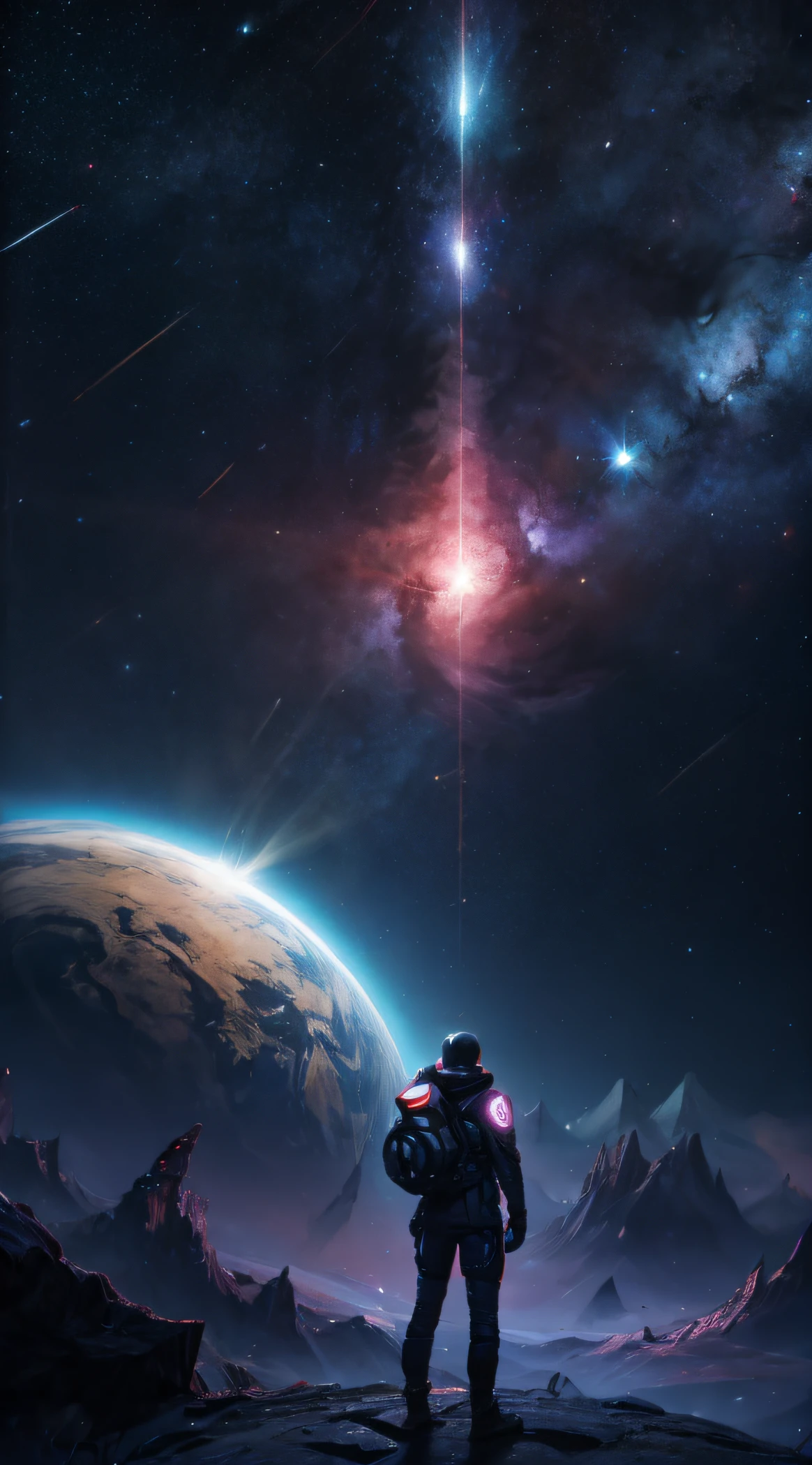 Show a person torn between what they believe – the truth of the Nebula Project or the rumors.4k