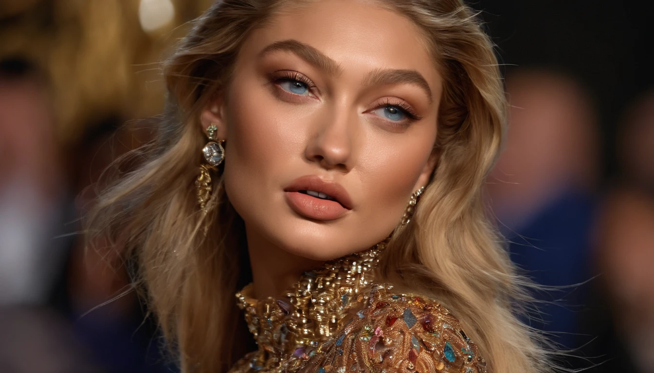 portrait of Gigi Hadid, Gigi Hadid cute , shocked